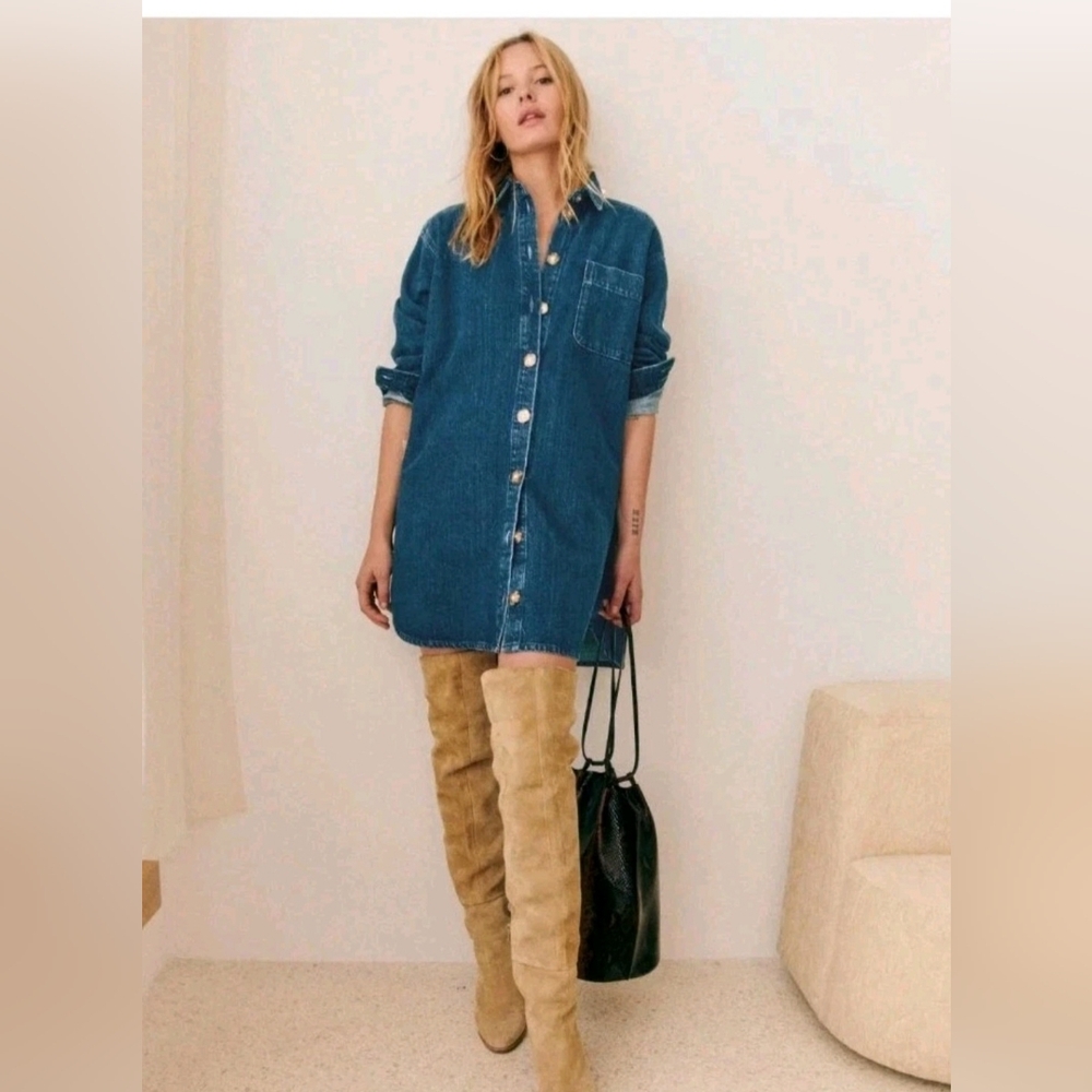 SEZANE Sofie Denim Dress 42